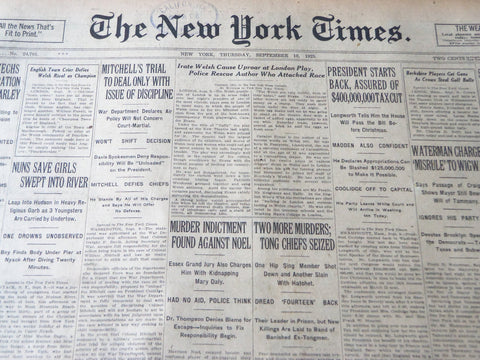 1925 SEPT 10 NEW YORK TIMES - MITCHELL'S TRIAL TO DEAL WITH DISCIPLINE - NT 7209