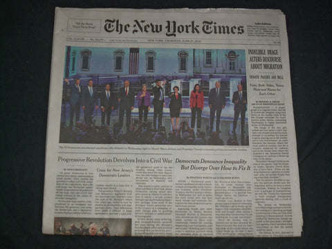 2019 JUNE 27 NEW YORK TIMES -1ST DEMOCRATIC CANDIDATES' DEBATE FOR 2020 ELECTION