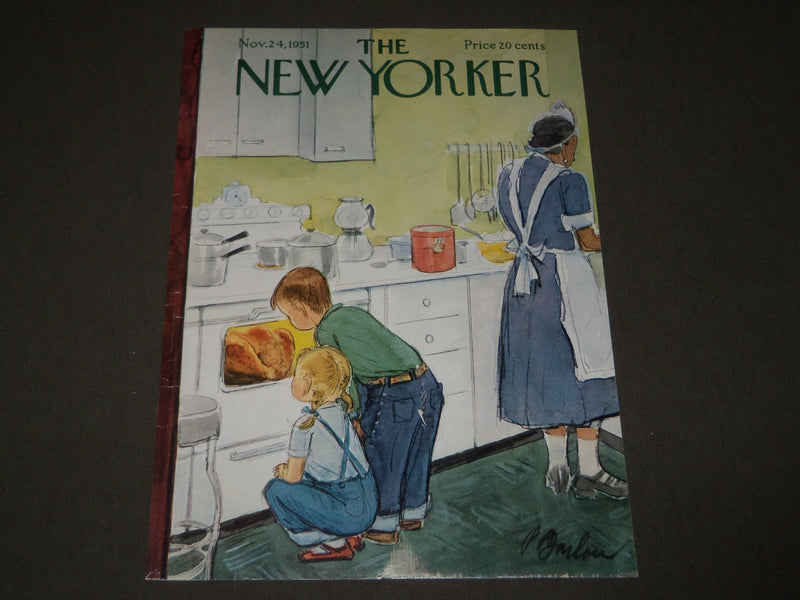 1951 NOVEMBER 24 NEW YORKER MAGAZINE FRONT COVER ONLY - GREAT ART FOR FRAMING