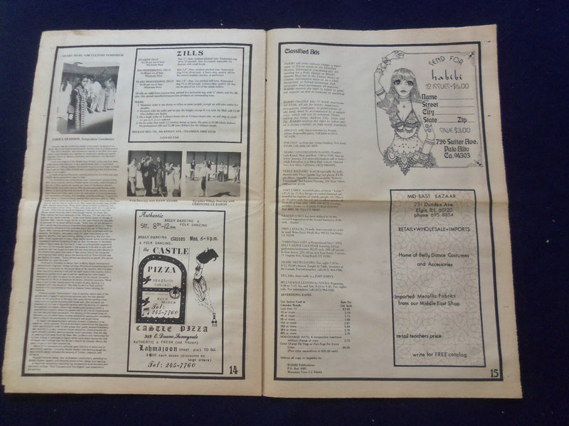 1975 HABIBI NEWSPAPER - VOLUME 2, NUMBER 6 - MIDDLE EASTERN DANCE/MUSIC- NP 6849