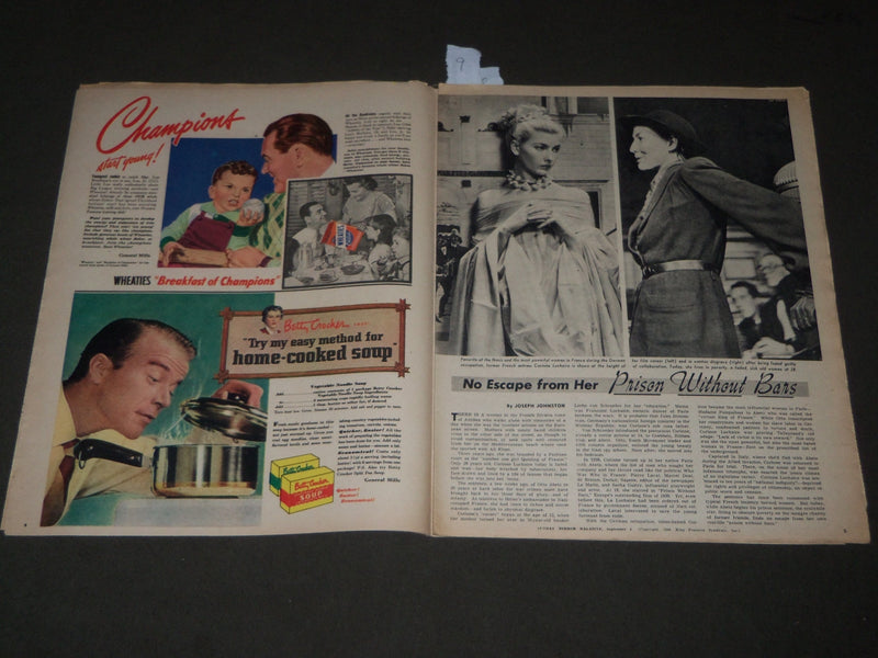 1949 SEPTEMBER 4 SUNDAY MIRROR MAGAZINE SECTION - PATRICIA NEAL - J 3007