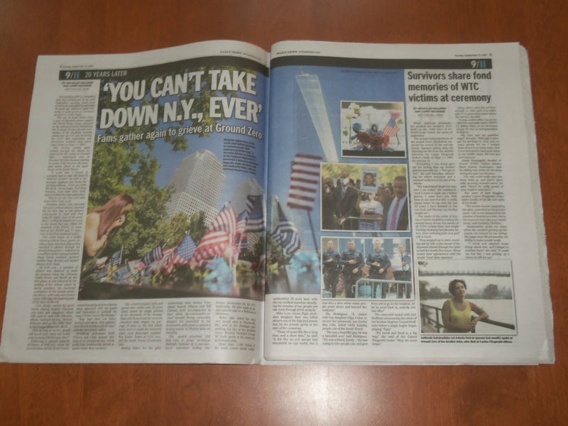 2021 SEPTEMBER 12 NEW YORK DAILY NEWS NEWSPAPER - WE WILL NEVER FORGET 9/11