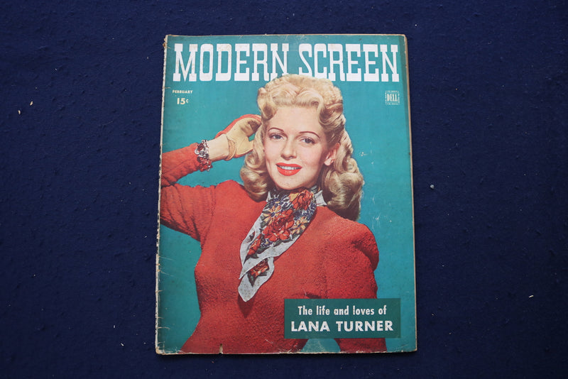 1944 FEBRUARY MODERN SCREEN MAGAZINE - LANA TURNER COVER - E 17267