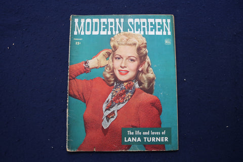 1944 FEBRUARY MODERN SCREEN MAGAZINE - LANA TURNER COVER - E 17267