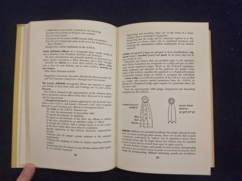 1961 KNOW ABOUT HORSES HARDCOVER BOOK BY HARRY DISSTON - KD 8217