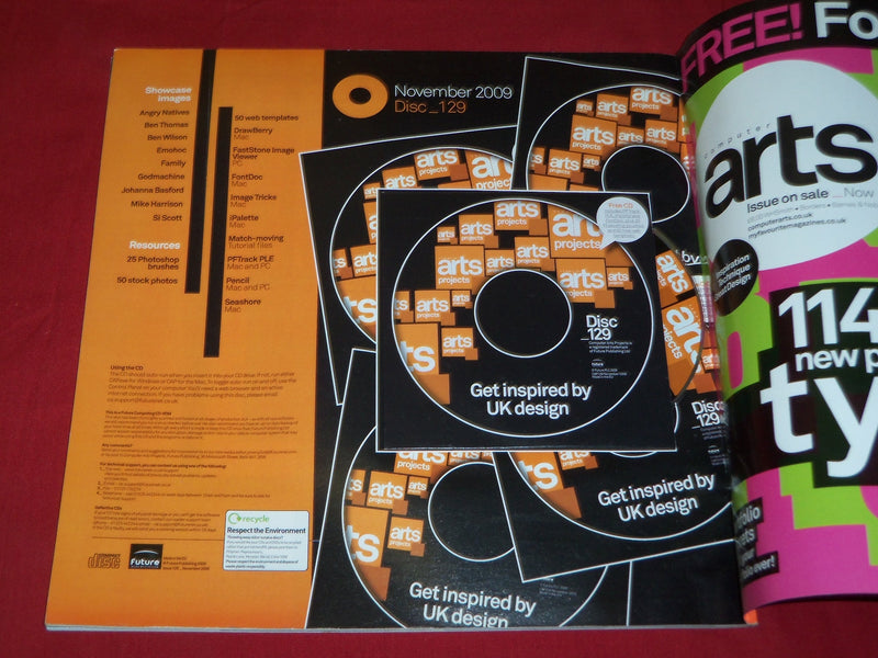 2009 NOVEMBER COMPUTER ARTS PROJECT MAGAZINE ISSUE NO. 129 WITH CD - RC 677