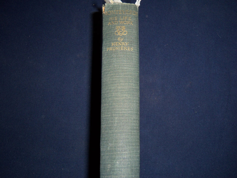 1926 MONTEVERDI HIS LIFE & WORK BOOK BY HENRY PRUNIERES & PROGRAM - KD 1417B