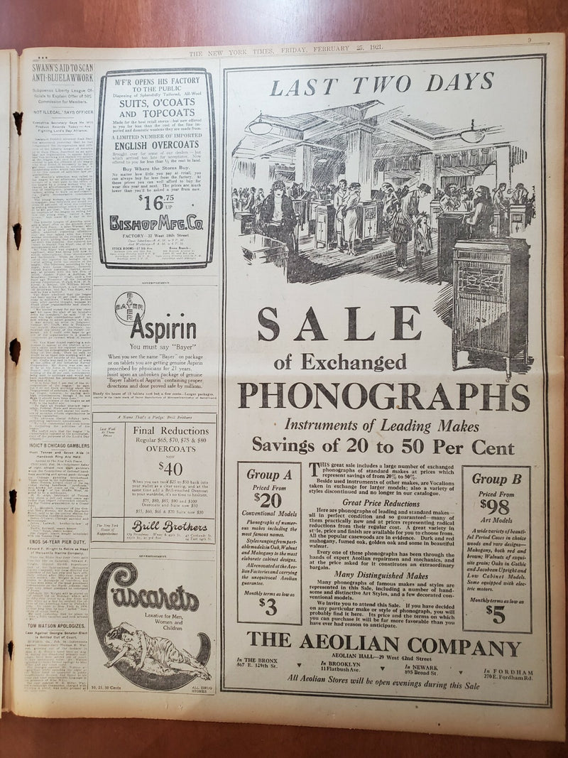 1921 FEBRUARY 25 NEW YORK TIMES - HOOVER ACCEPTS PLACE IN CABINET - NT 8130