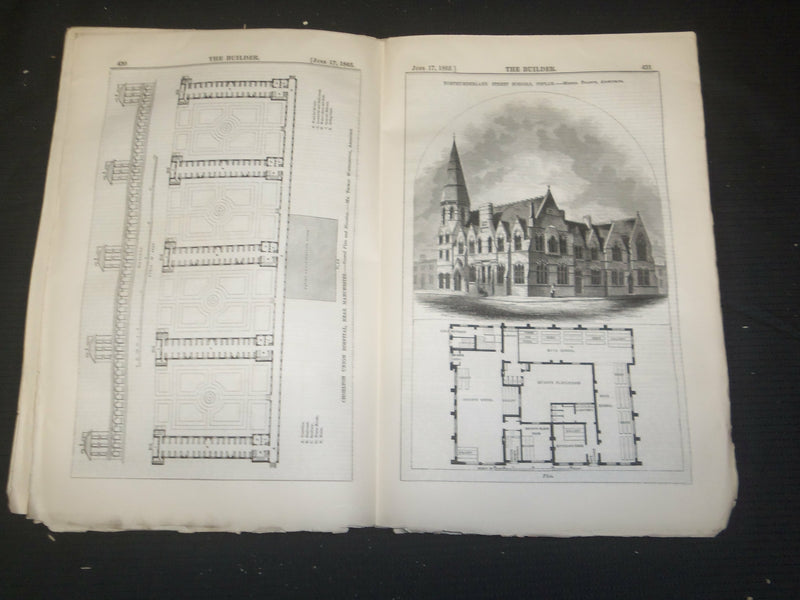 1865 JUNE 17 THE BUILDER ARCHITECT MAGAZINE - ILLUSTRATIONS - ST 415S