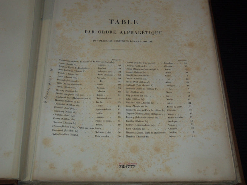 1800'S CHATEAUX DE FRANCE DES 15 & 16 CENTURY VOLUME - VICTORY PETIT - Z 215