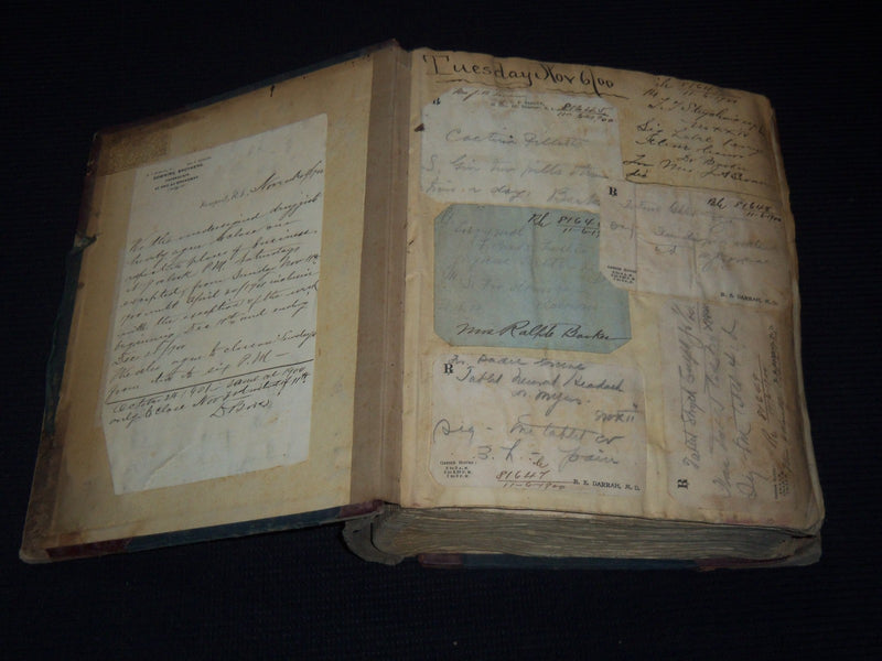 1900-1901 PHARMACIST'S PRESCRIPTIONS SCRAPBOOK FROM DOCTORS - R. I. - KD 5403O