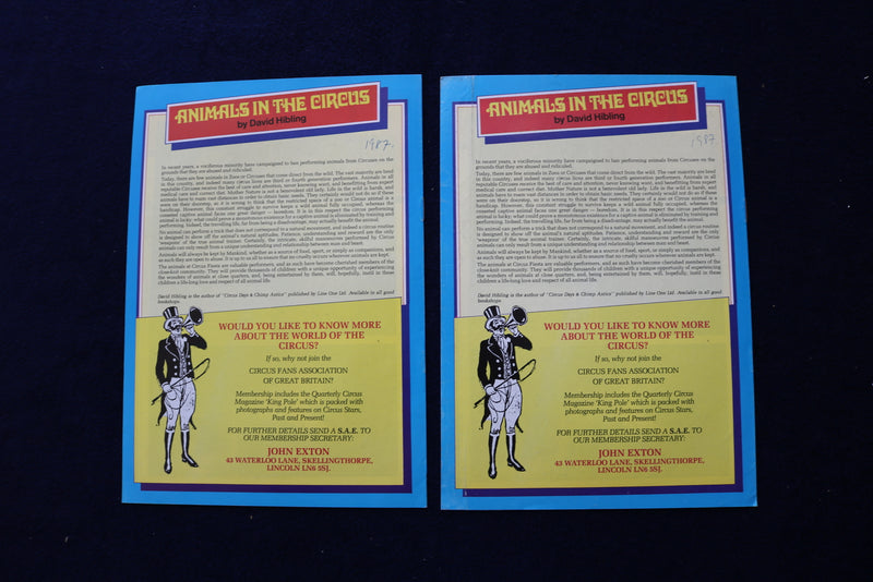 1987-1990 TONY HOPKINS CIRCUS FIESTA PROGRAMS - LOT OF 8 - O 3527