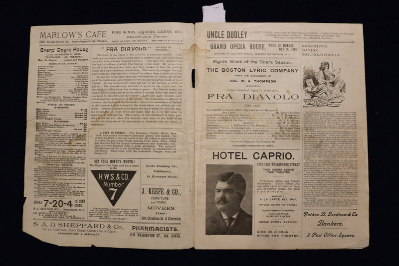 1894-1898 GRAND OPERA HOUSE PROGRAMMES - BOSTON - LOT OF 3 - K 1650