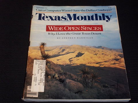 1986 SEPTEMBER TEXAS MONTHLY MAGAZINE - GREAT TEXAS DESERT FRONT COVER - E 7573