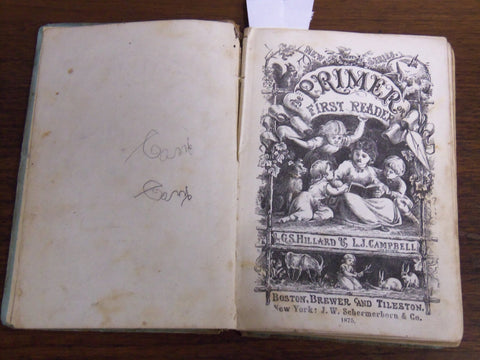 1875 HILLARD'S PRIMER OR FIRST READER BOOK BY G. HILLARD & CAMPBELL - K 2014