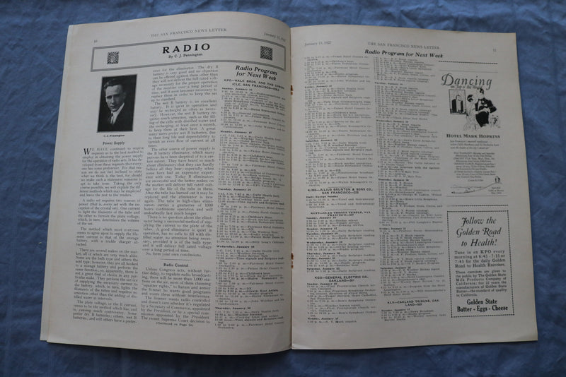 1927 JAN 15 SAN FRANCISCO NEWS LETTER MAGAZINE - RODNEY A. PANTAGES - ST 5509H