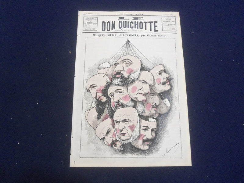 1881 FEB 11 LE DON QUICHOTTE NEWSPAPER-MASQUES POUR TOUS LES GOUTS-FRENCH-FR3246