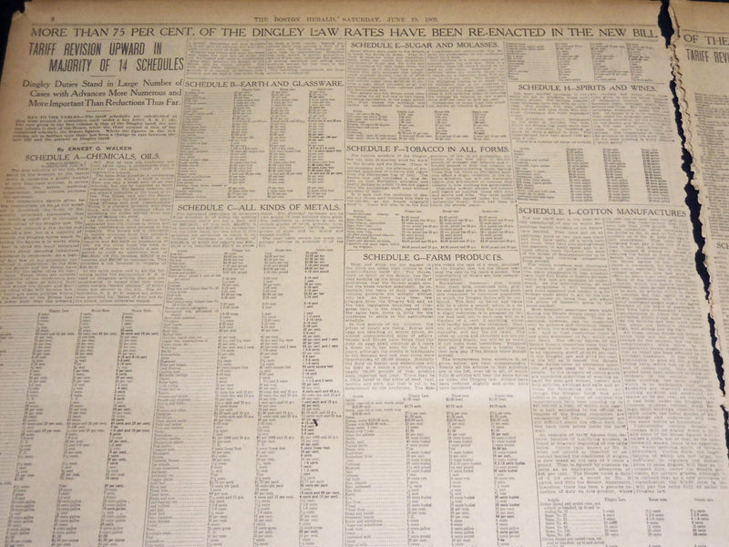 1909 JUNE 19 THE BOSTON HERALD NEWSPAPER- JOE MATSON WINS RACE AND FAME - BH 374