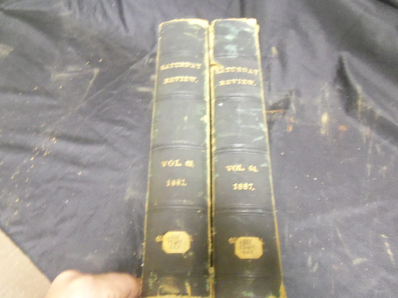 1887 SATURDAY REVIEW 2 BOUND VOLUMES - COMPLETE YR- PUBLISHED IN LONDON - R 1098
