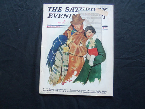 1932 MARCH 12 THE SATURDAY EVENING POST MAGAZINE - ILLUSTRATED COVER -SP 1455