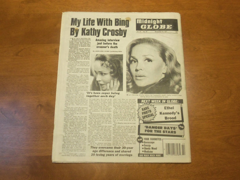 1977 NOV 15 MIDNIGHT GLOBE NEWSPAPER -ELVIS PLANNED TO WED GINGER ALDEN- NP 4736