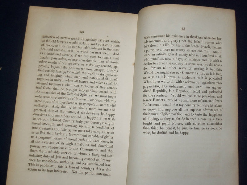1846 YALE COLLEGE - MAN AND THE STATE ADDRESS - DANIEL BARNARD - J 4712