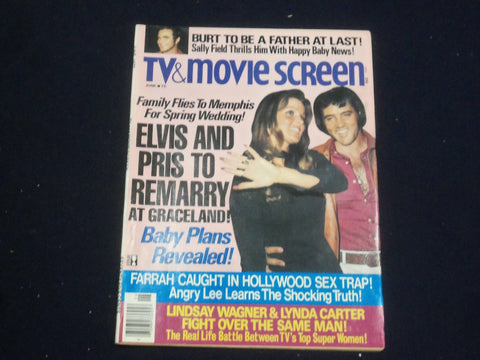 1977 JUNE TV & MOVIE SCREEN MAGAZINE - ELVIS PRESLEY - PHOTOS - ST 5853
