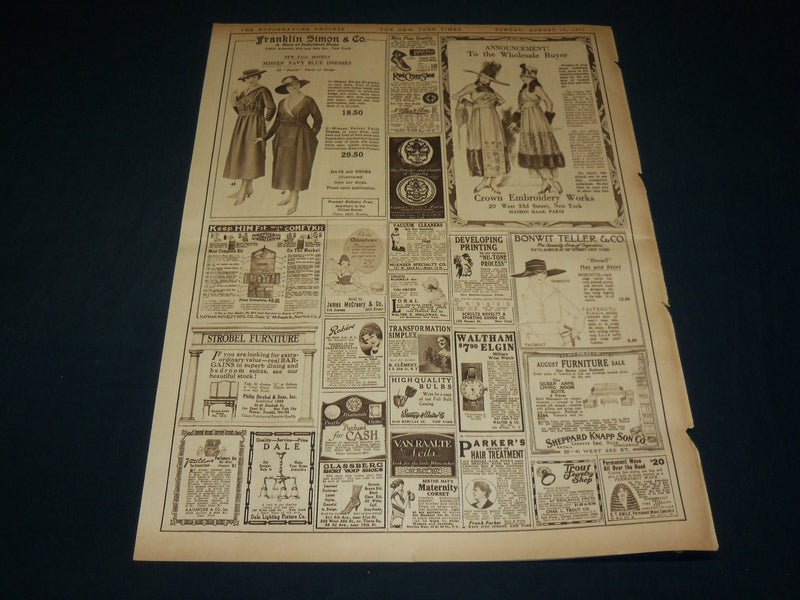 1917 AUGUST 19 NEW YORK TIMES ROTO PICTURE SECTION - SARAH BERNHARDT - NT 8993