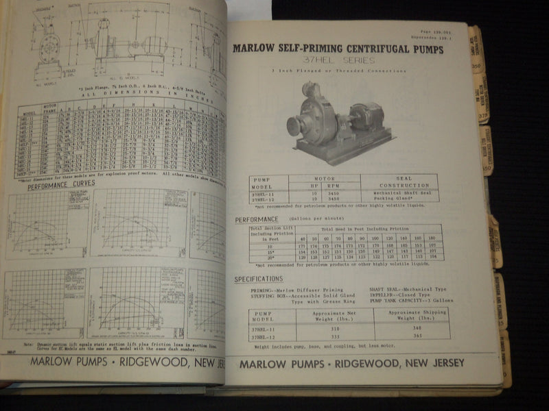1900'S MARLOW PUMPS LARGE STEAM TURBINE GENERATOR CATALOG NO. 72- KD 6524B