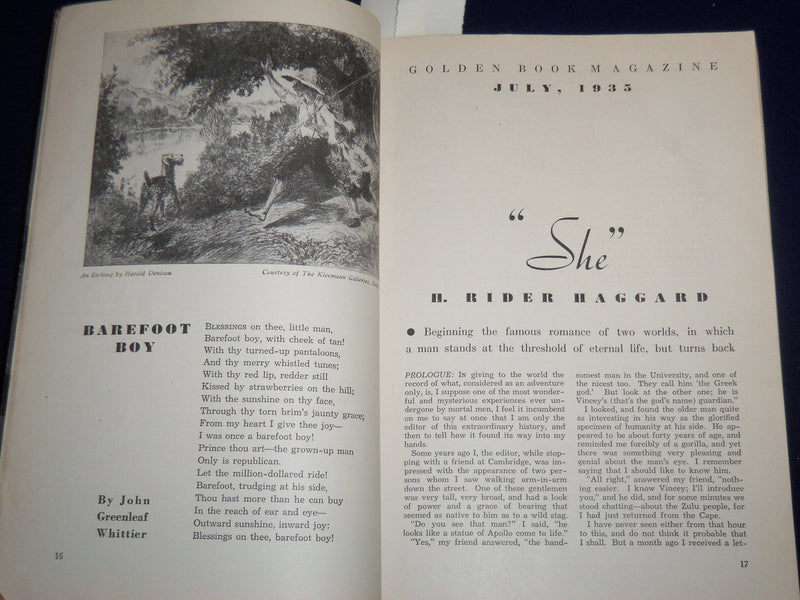 1935 JULY GOLDEN GOLDEN BOOK MAGAZINE - HAGGARD - SAKI - PARKER - ST 3367F