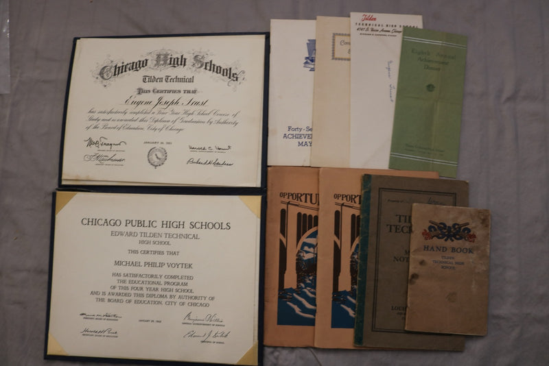 1920'S-1960'S TILDEN TECH HIGH SCHOOL EPHEMERA - LOT OF 10 PIECES - K 3447