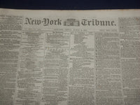 1855 MARCH 2 NEW YORK TRIBUNE NEWSPAPER - PANAMA RAILROAD OPENED - NP 5040
