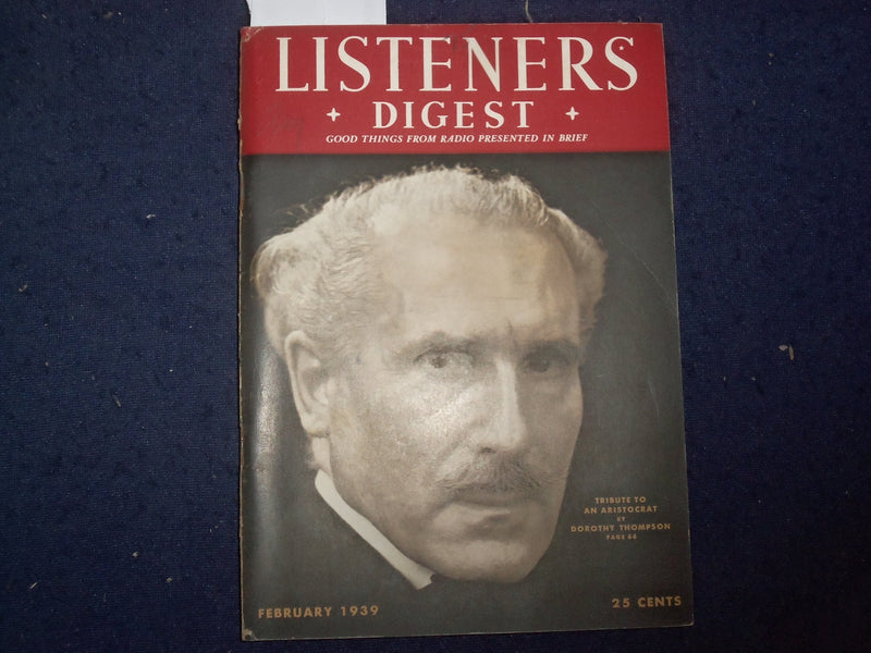 1939 FEB LISTENERS DIGEST MAGAZINE - ISSUE #1 - ARTURO TOSCANNINI COVER - J 9793