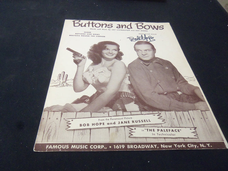 BOB HOPE BUTTONS AND BOWS AUTOGRAPHED SHEET MUSIC - AM 53