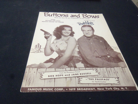 BOB HOPE BUTTONS AND BOWS AUTOGRAPHED SHEET MUSIC - AM 53