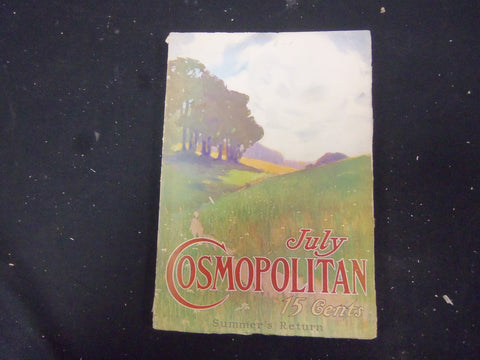 1908 JULY COSMOPOLITAN MAGAZINE - NICE COVER, ADS AND ARTICLES - ST 3023