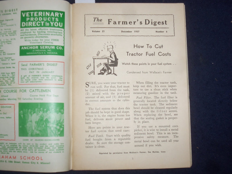 1957 FEBRUARY & DECEMBER FARMERS DIGEST MAGAZINE - LOT OF 2 - J 9788