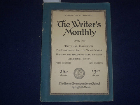 1928 JULY THE WRITER'S MONTHLY MAGAZINE - J 6426