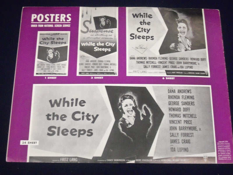 1956 WHILE THE CITY SLEEPS MOVIE CAMPAIGN BOOK DANA ANDREWS & FLEMING - P 24