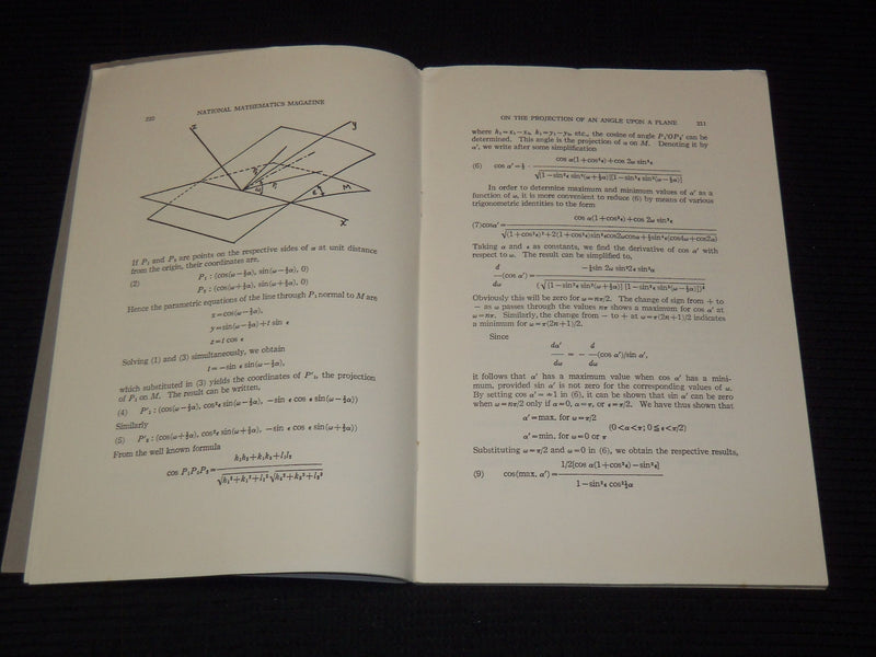 1937 NATIONAL MATHEMATICS MAGAZINE LOT OF 8 - BATON ROUGE LA - WR 277B