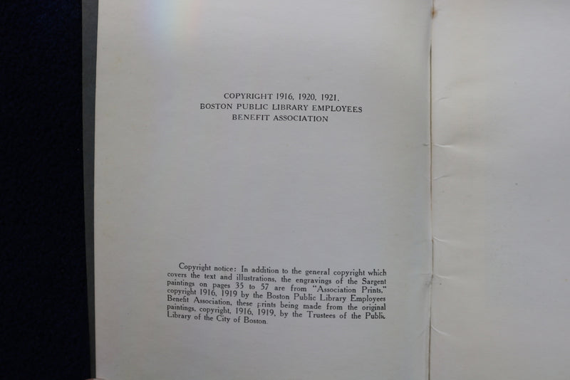 1923 HANBOOK OF THE BOSTON PUBLIC LIBRARY SOFTCOVER BOOK BY FRANK CHASE - K 854