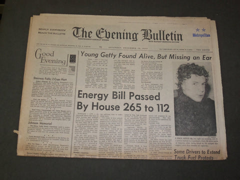 1973 DECEMBER 15 THE EVENING BULLETIN NEWSPAPER - PAUL GETTY FOUND ALIVE-NP 3292