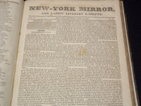 1824-1825 NEW YORK MIRROR AND LADIES GAZETTE BOUND VOLUME NO. 2 - KD 4675L