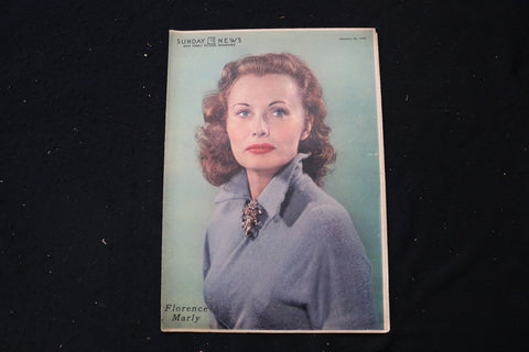 1949 JAN 30 SUNDAY NEW YORK NEWS MAGAZINE - FLORENCE MARLY COVER - E 26152