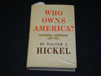 1971 WHO OWNS AMERICA? HARDCOVER BOOK INSCRIBED BY WALTER HICKEL - D 483