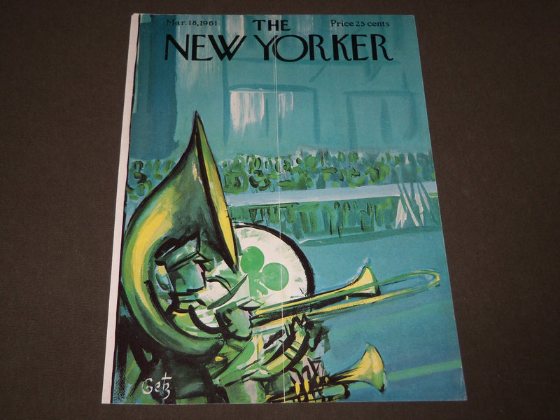 1961 MARCH 18 NEW YORKER MAGAZINE FRONT COVER ONLY - GREAT ART FOR FRAMING