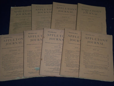 1879 APPLETONS' JOURNAL MAGAZINE LOT OF 9 ISSUES - NICE ILLUSTRATIONS - WR 698