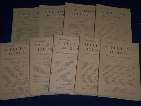 1879 APPLETONS' JOURNAL MAGAZINE LOT OF 9 ISSUES - NICE ILLUSTRATIONS - WR 698
