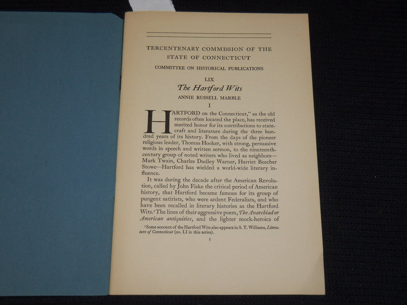 1936 CONNECTICUT COMMITTEE ON HISTORICAL PUBLICATIONS LOT OF 2 - K 632