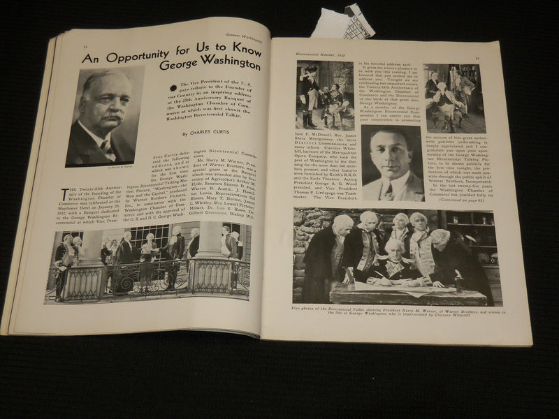 1932 GREATER WASHINGTON BICENTENNIAL NUMBER MAGAZINE - NICE PHOTOS - J 6948